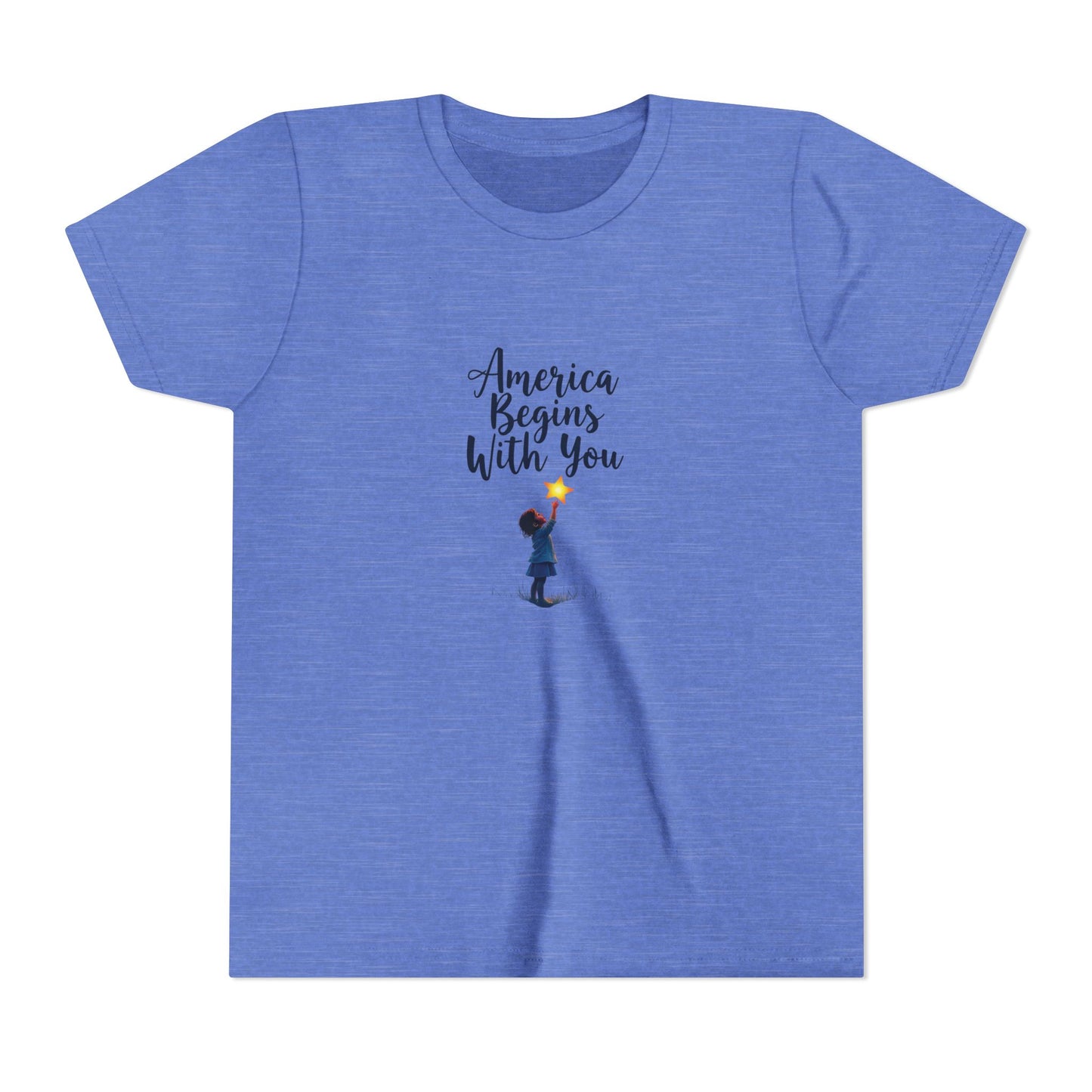 Gray t-shirt with a graphic design and text on a white background