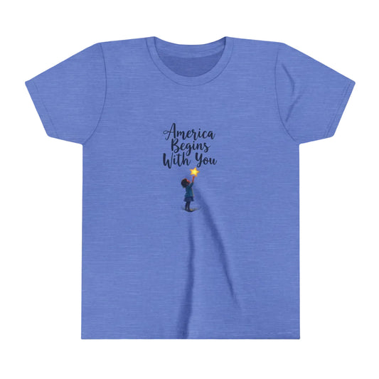 Gray t-shirt with a graphic design and text on a white background