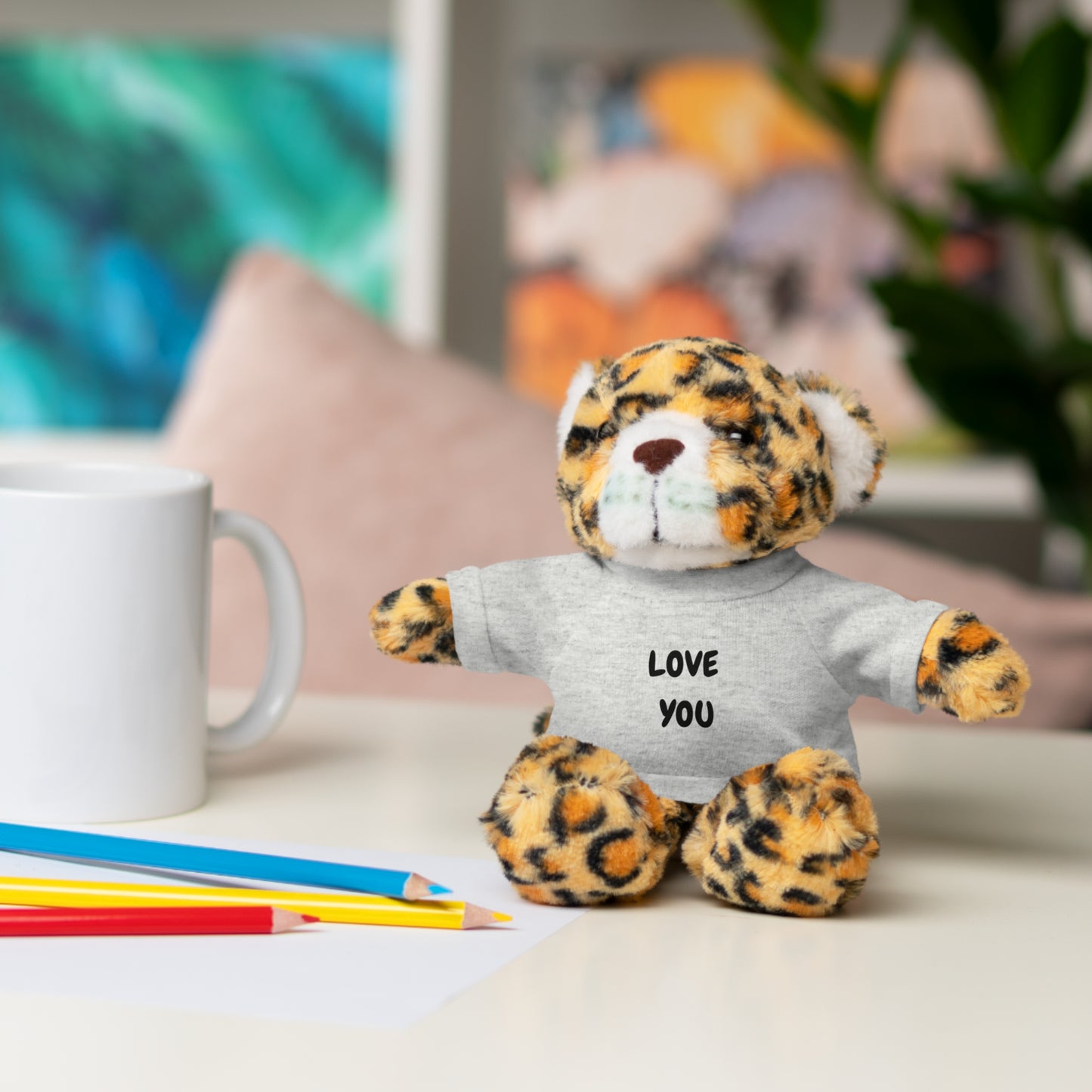 'Love You' Plush Animal with Tee — Cute & Cuddly Stuff with Support for your Home Team