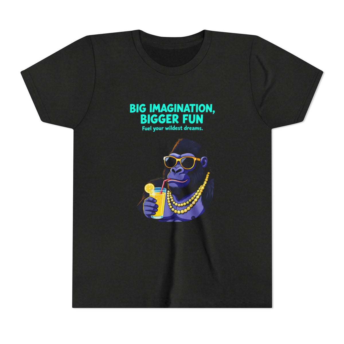 Youth Tee — “Big Imagination, Bigger Fun” | Quinn & Abel Adventure Gorilla T‑Shirt