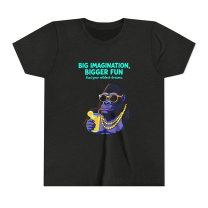 Youth Tee — “Big Imagination, Bigger Fun” | Quinn & Abel Adventure Gorilla T‑Shirt