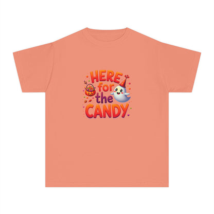 Here for the Candy - Adorable Youth Ghost Trick‑or‑Treat T-shirt