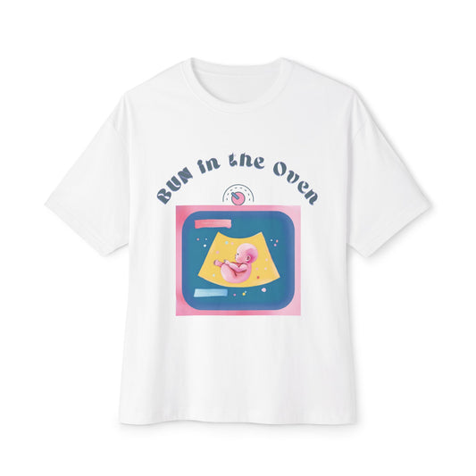 BUN in the OVEN Baby Tee — Oversized Pregnancy Announcement Tee