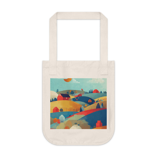 Eco Tote: Pastoral Landscape Watercolor - Canvas Carry-all