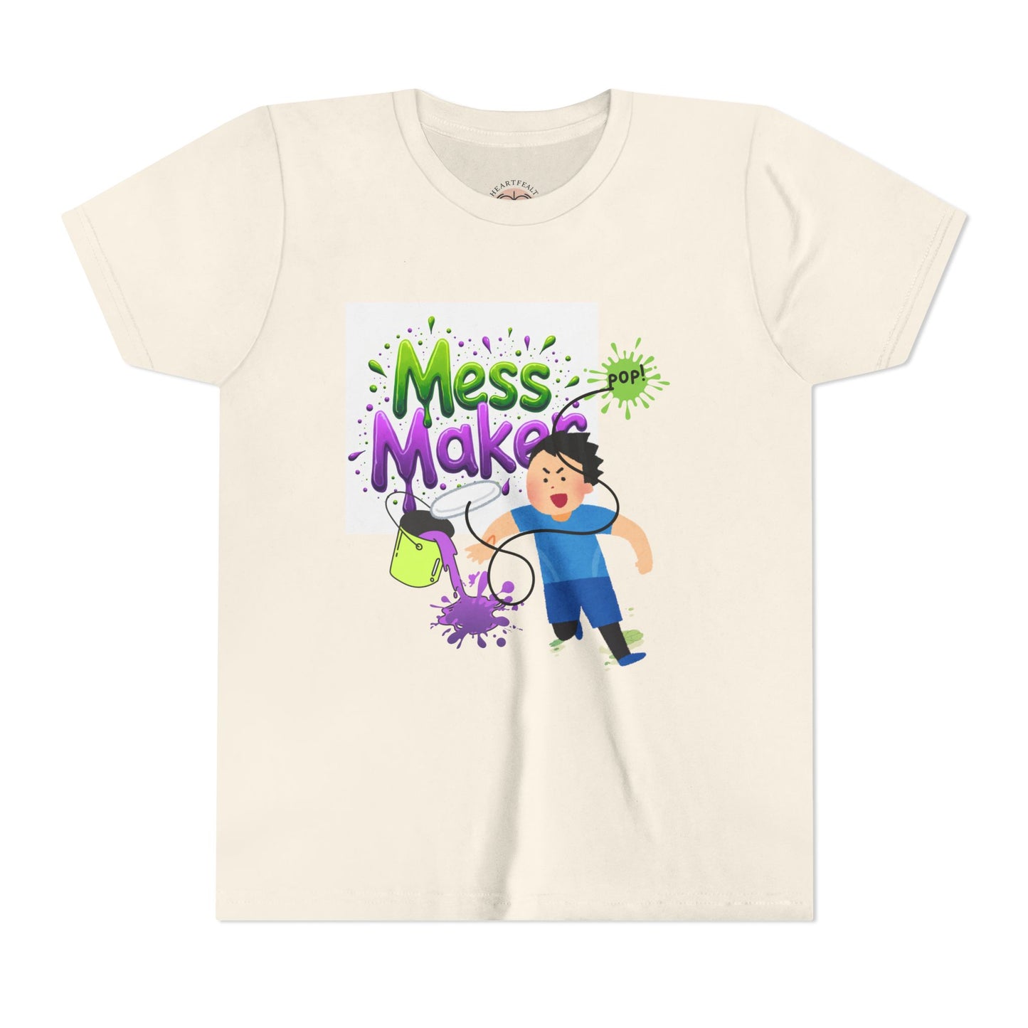 Youth Tee — "Mess Maker" Kids T‑Shirt (Playful Paint Splatter Design)