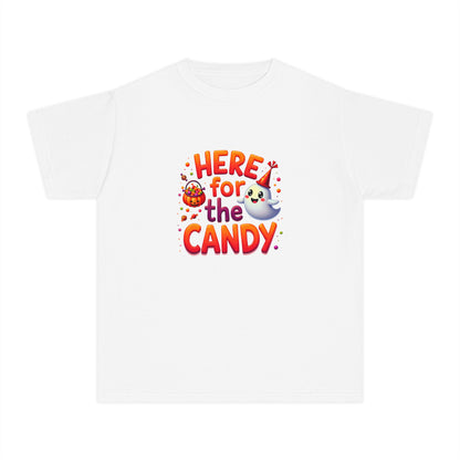 Here for the Candy - Adorable Youth Ghost Trick‑or‑Treat T-shirt