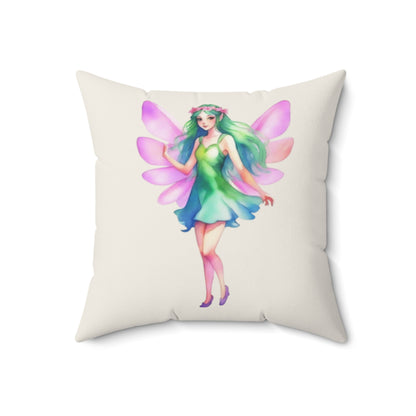 Garden Fairy Decorative Pillow — Watercolor Fairy Throw Pillow