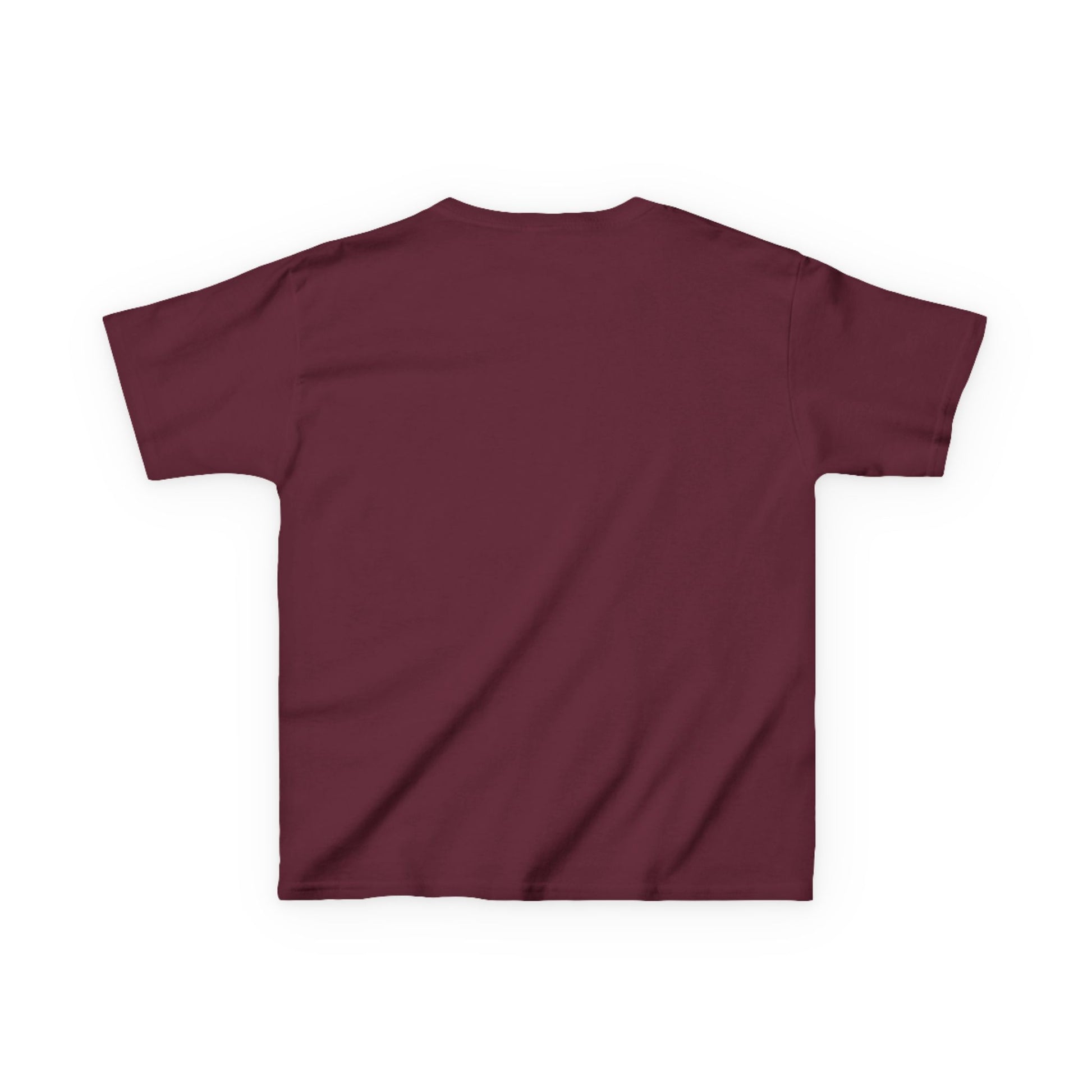 A red short-sleeve kids' t-shirtdisplayed on a clean white background.