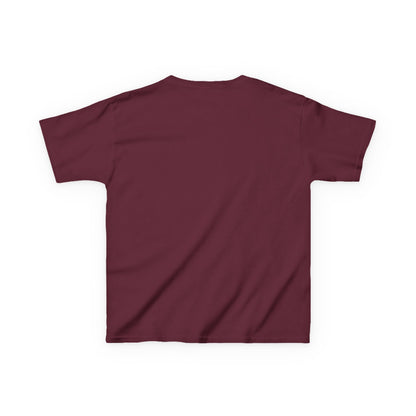 A red short-sleeve kids' t-shirtdisplayed on a clean white background.
