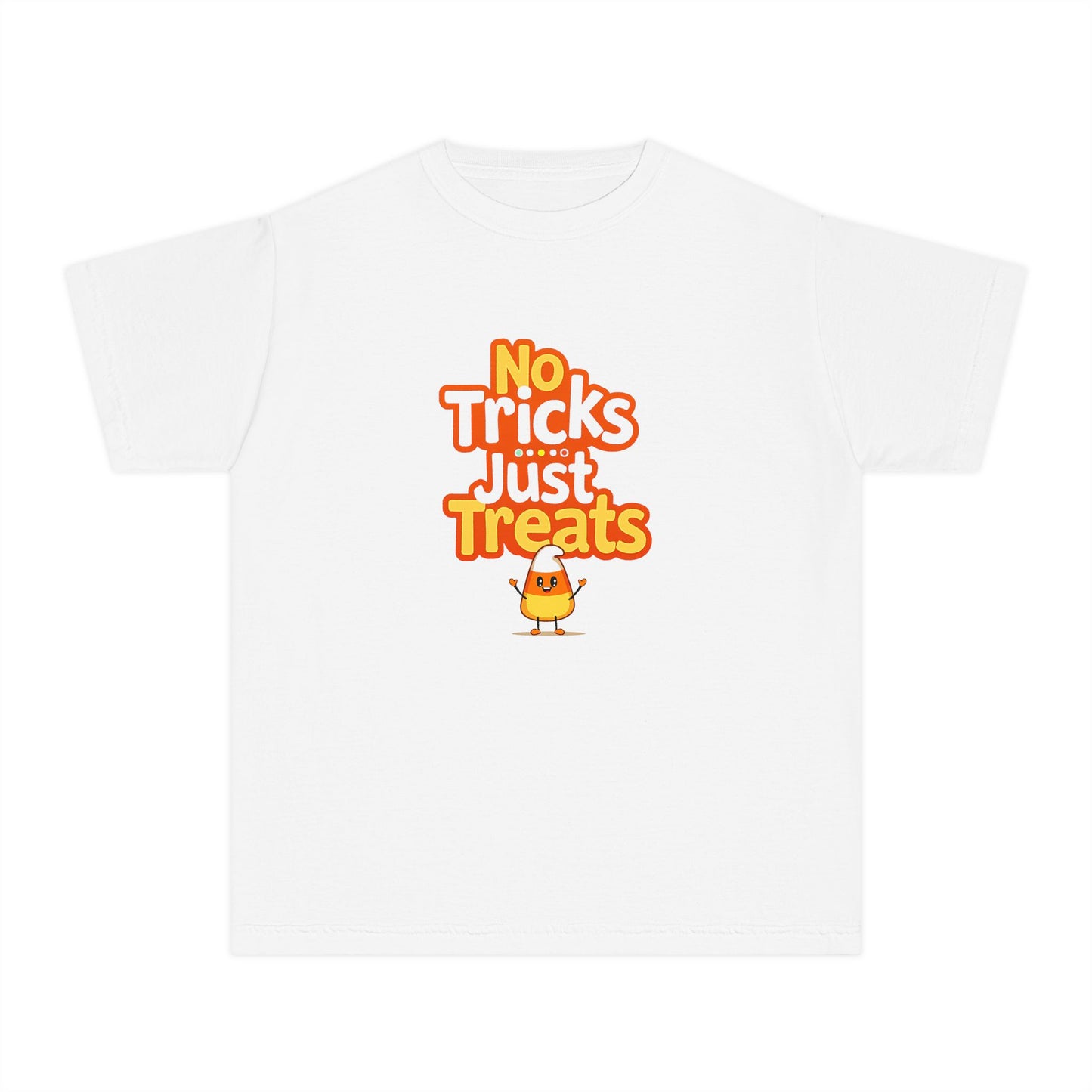 No Tricks Just Treats - Youth Halloween Candy Corn T-Shirt