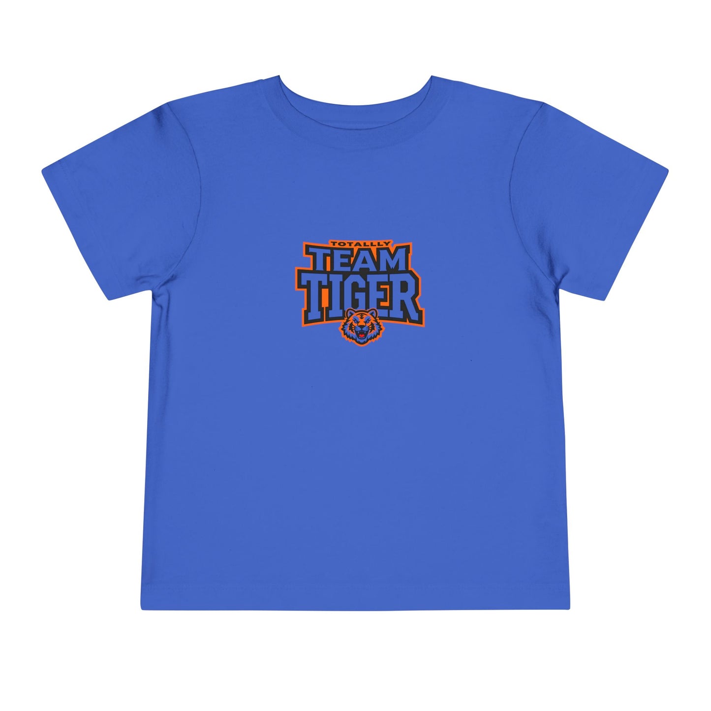 Blue Toddler shirt featuring a tiger mascot and bold team-style lettering.
