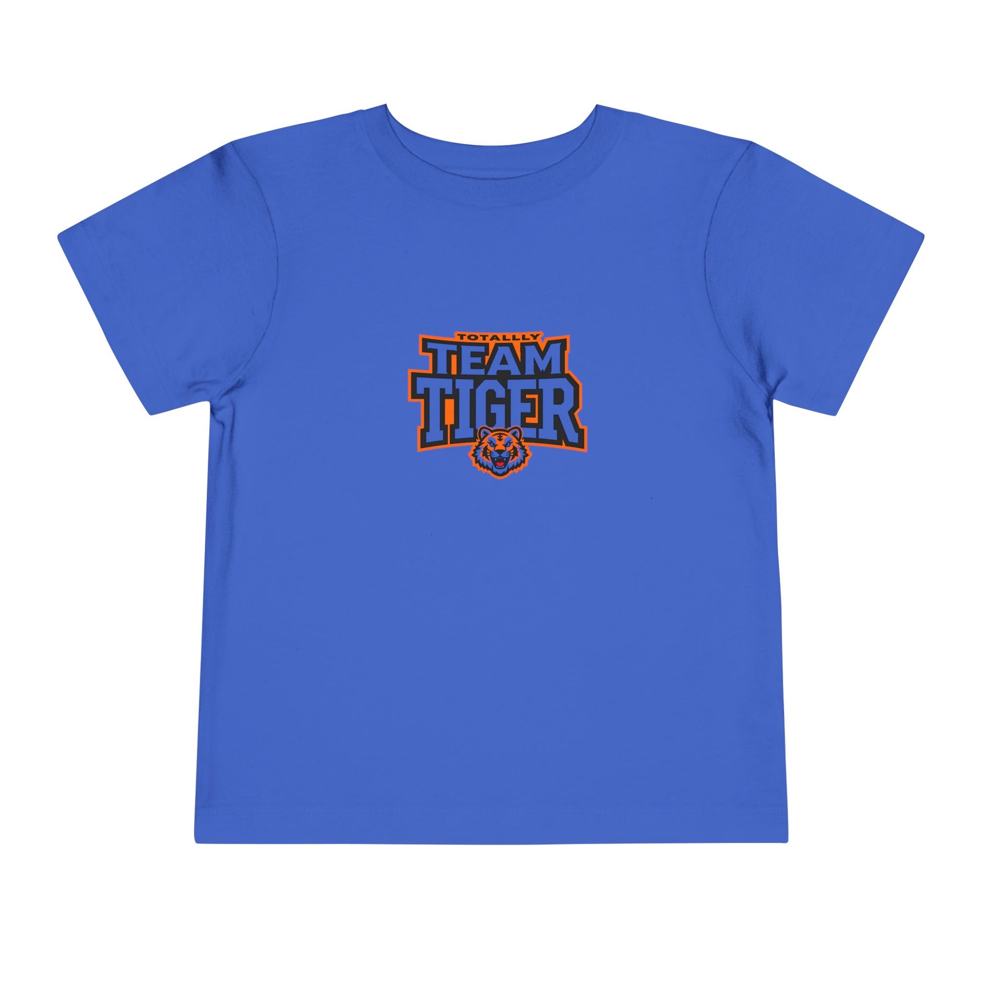 Blue Toddler shirt featuring a tiger mascot and bold team-style lettering.