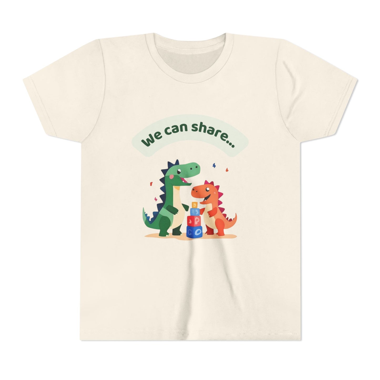 Youth Tee- "We Can Share" Dinosaur T-Shirt