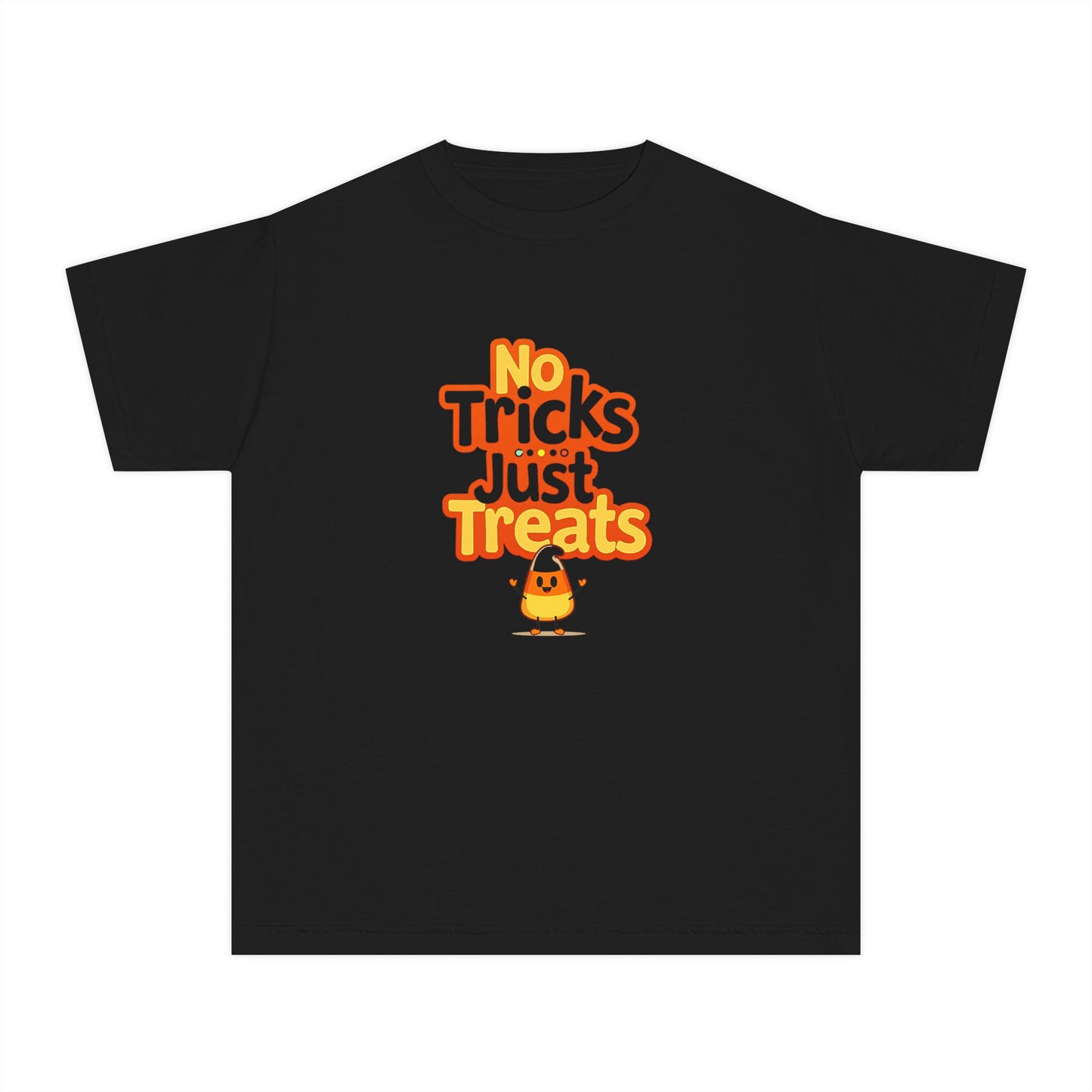 No Tricks Just Treats - Youth Halloween Candy Corn T-Shirt