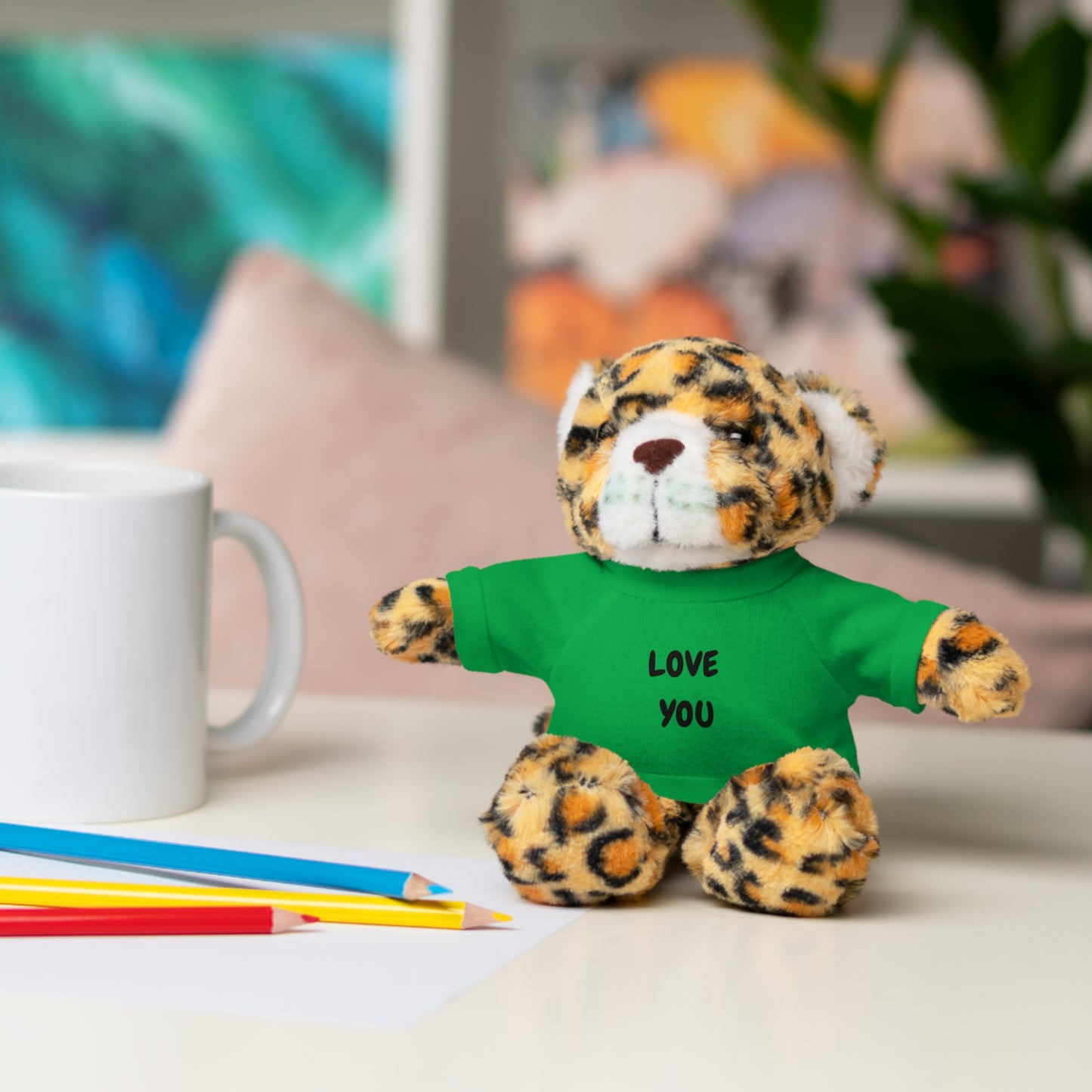 'Love You' Plush Animal with Tee — Cute & Cuddly Stuff with Support for your Home Team