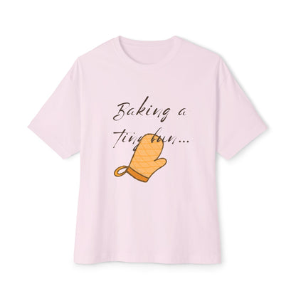 Pregnancy Announcement Tee — 'Baking a Tiny Bun,' with a Well- Placed Oven Graphic Oven Mitt T-shirt