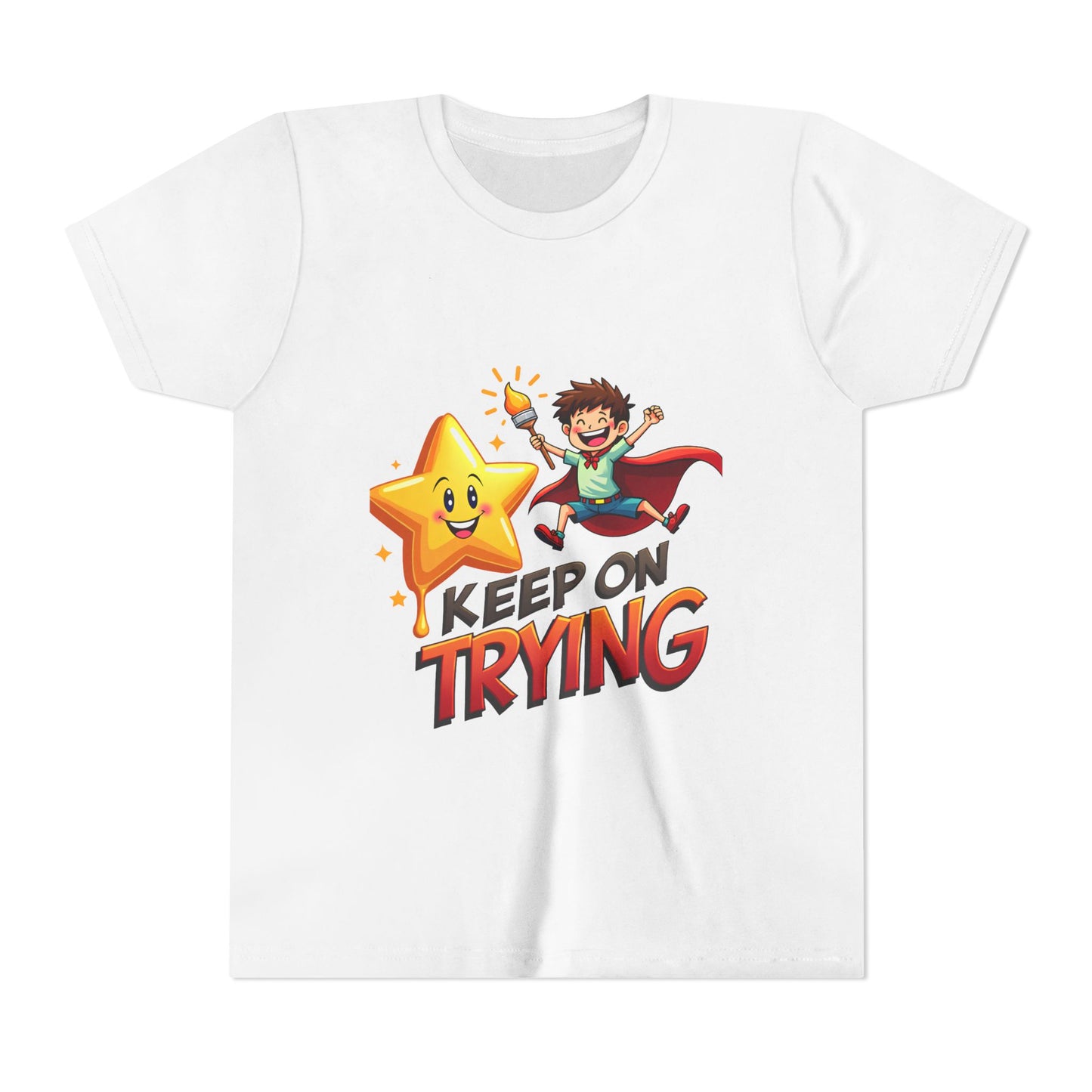 Affirmation Kids T‑Shirt – "Keep on Trying" – Back to School Confidence Tee