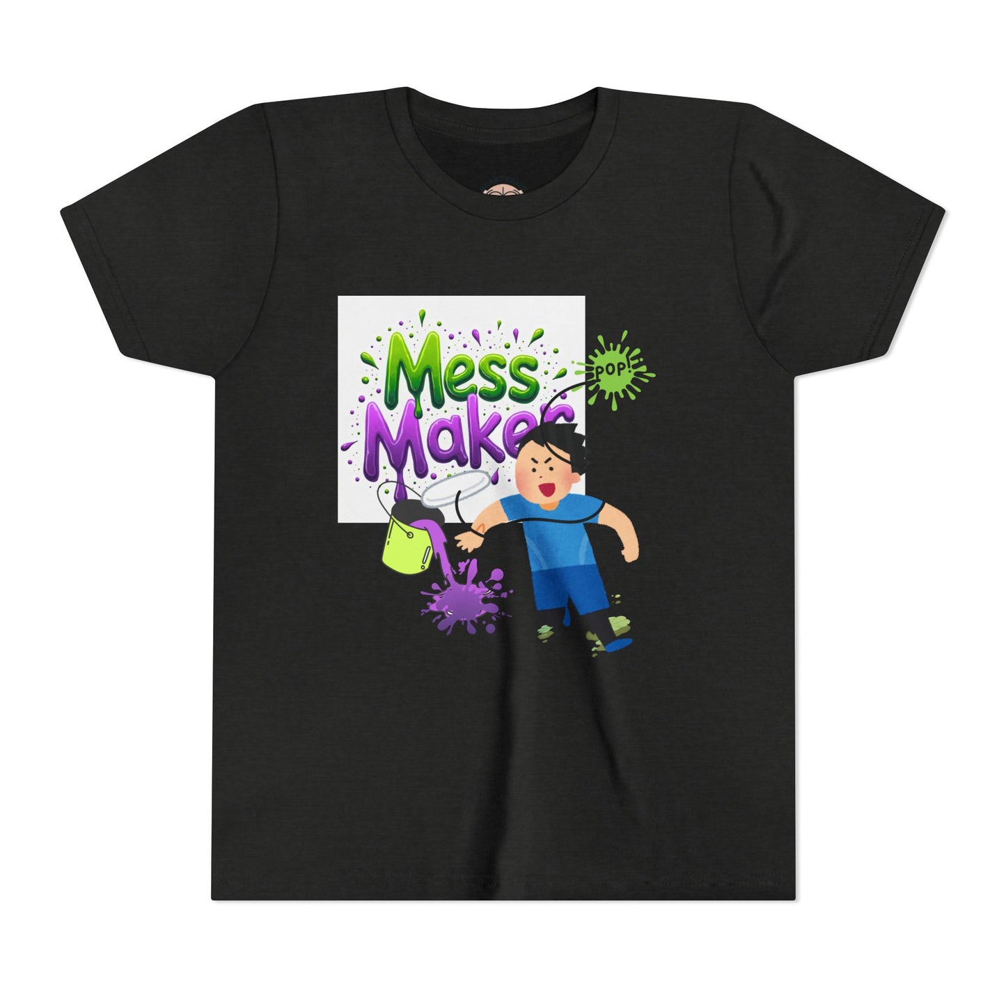 Youth Tee — "Mess Maker" Kids T‑Shirt (Playful Paint Splatter Design)