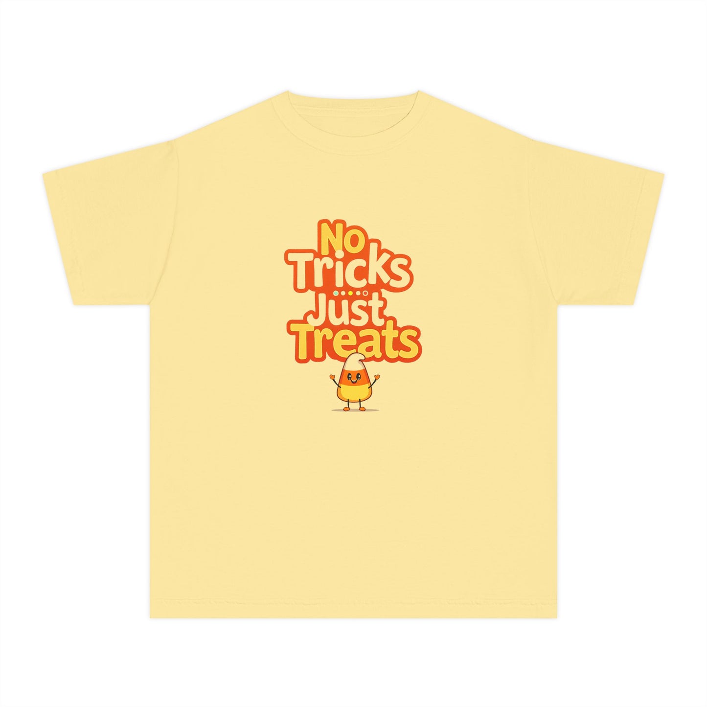 No Tricks Just Treats - Youth Halloween Candy Corn T-Shirt