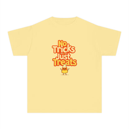 No Tricks Just Treats - Youth Halloween Candy Corn T-Shirt