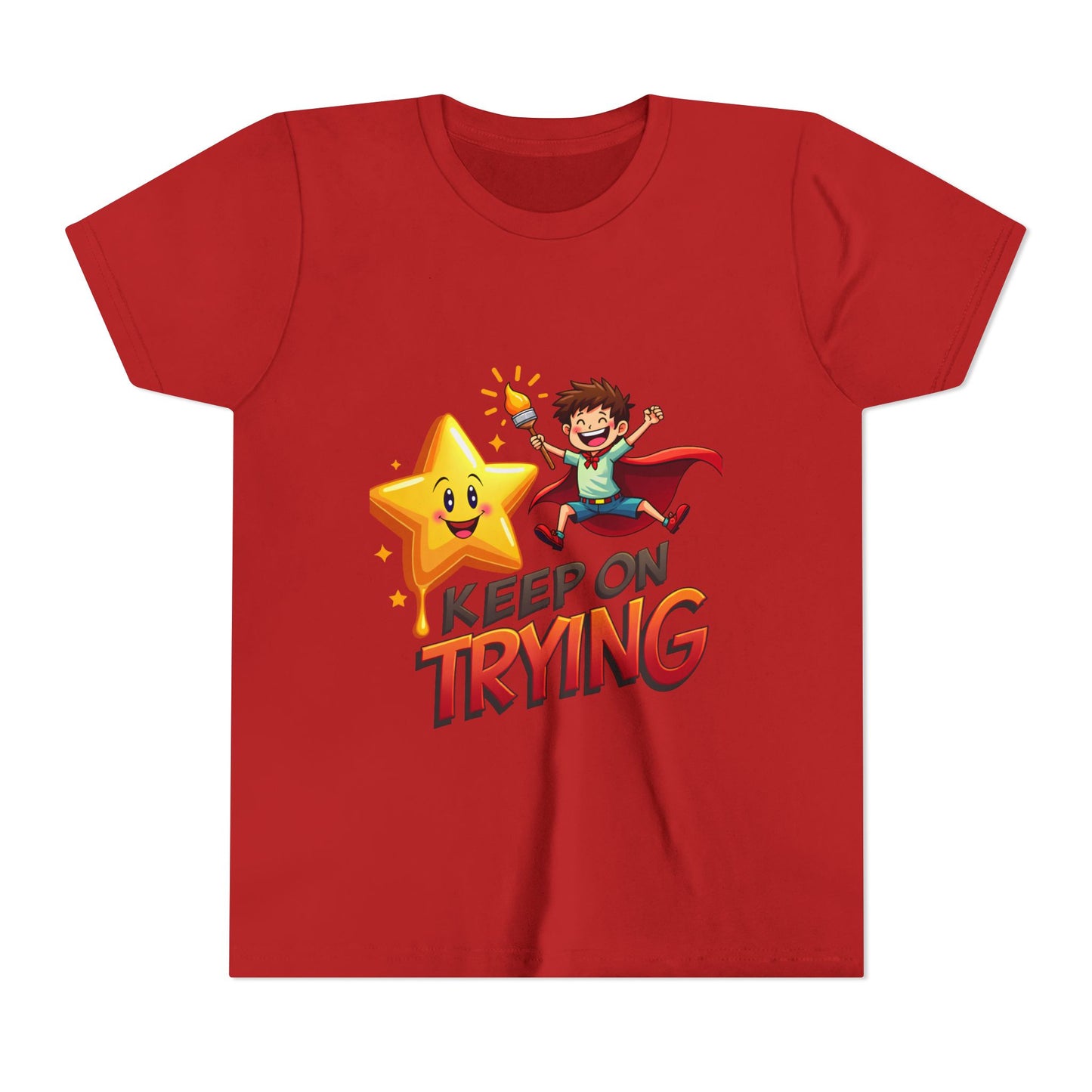 Affirmation Kids T‑Shirt – "Keep on Trying" – Back to School Confidence Tee