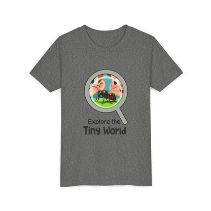 Youth Tee — “Explore the Tiny World” | Nature Explorer Science Shirt