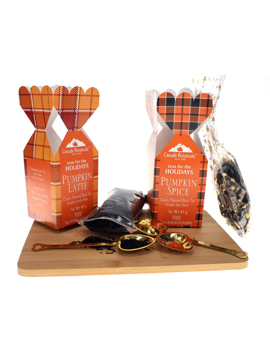 FALL PLAID Tea Box Gift, Seasonal Flavors, FREE INFUSER
