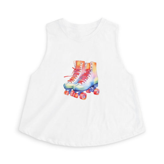 Rainbow Roller Skates Crop Top — Women’s Vintage Skate Tank