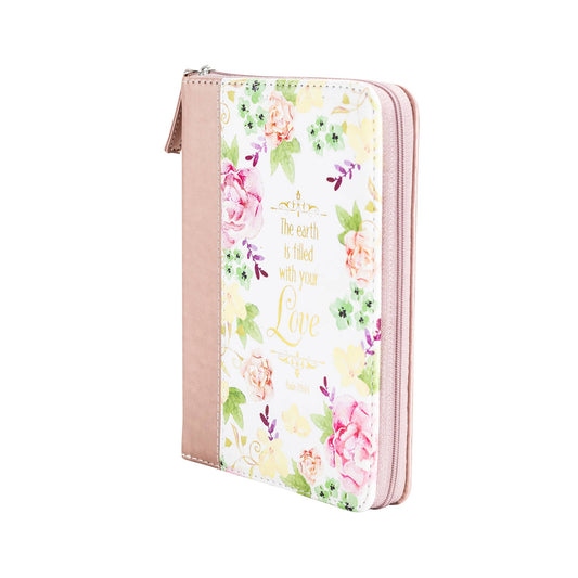 Floral patterned product with pink border on white background