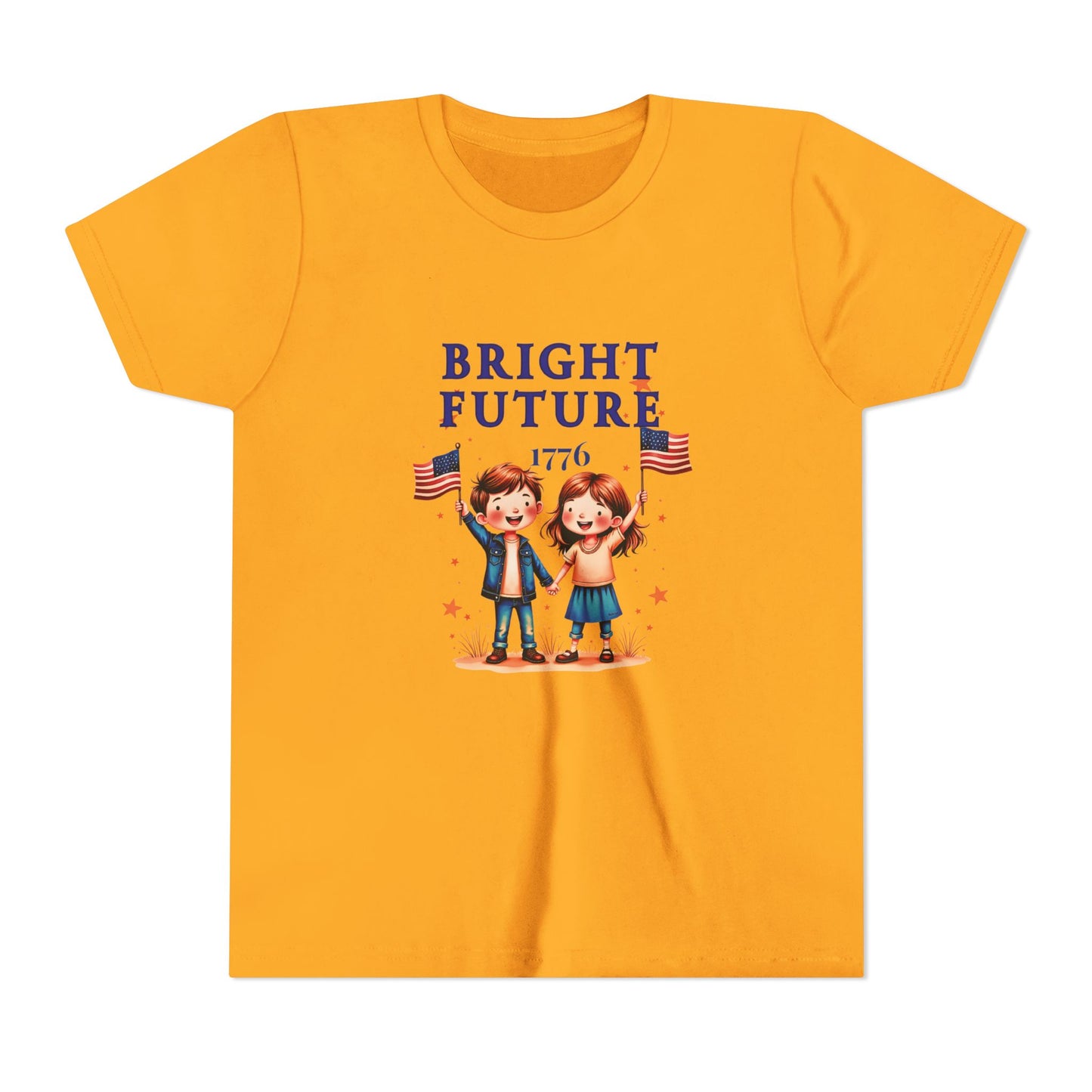 Youth Tee — "Bright Future 1776" Patriotic Kids T-Shirt (Boys & Girls)