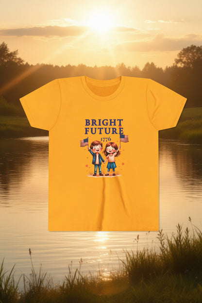 Youth Tee — "Bright Future 1776" Patriotic Kids T-Shirt (Boys & Girls)