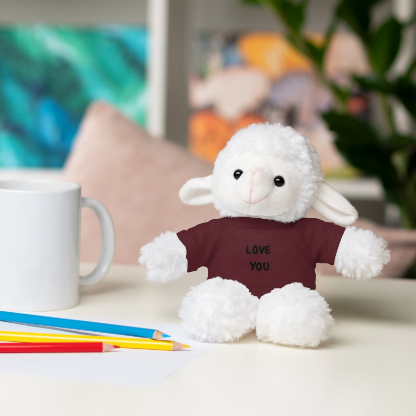 'Love You' Plush Animal with Tee — Cute & Cuddly Stuff with Support for your Home Team