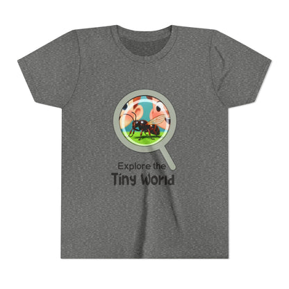 Youth Tee — “Explore the Tiny World” | Nature Explorer Science Shirt