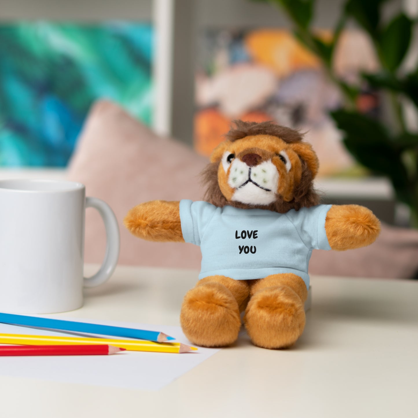 'Love You' Plush Animal with Tee — Cute & Cuddly Stuff with Support for your Home Team