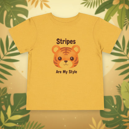 Yellow t-shirt with a tiger graphic and text on a white background