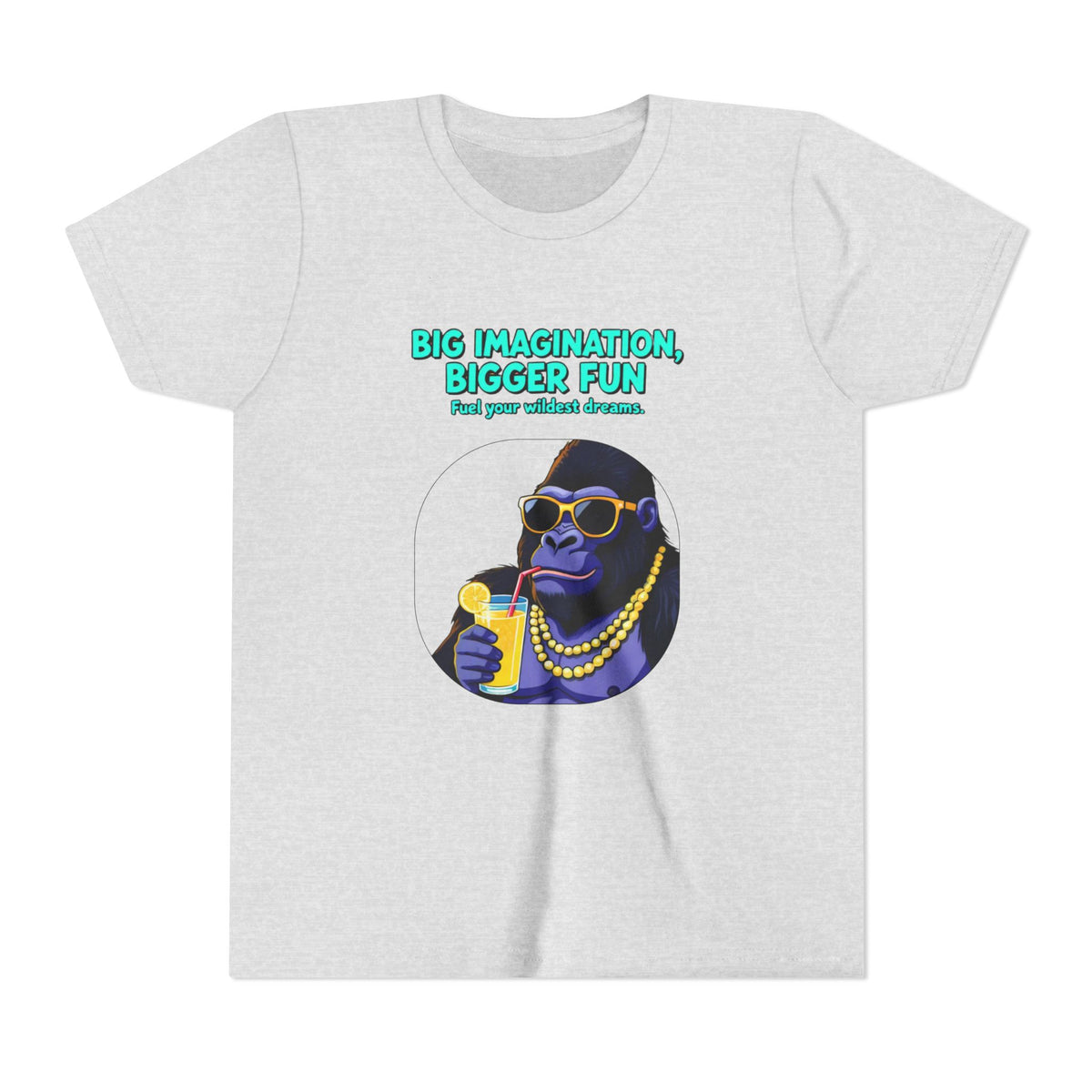 Youth Tee — “Big Imagination, Bigger Fun” | Quinn & Abel Adventure Gorilla T‑Shirt