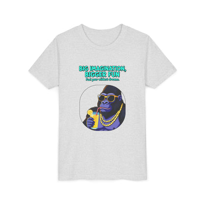 Youth Tee — “Big Imagination, Bigger Fun” | Quinn & Abel Adventure Gorilla T‑Shirt