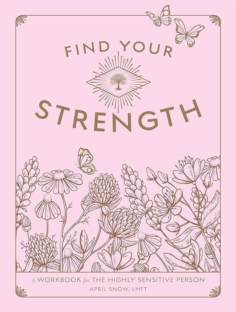 Book cover with floral design and text 'Find Your Strength' on a pink background