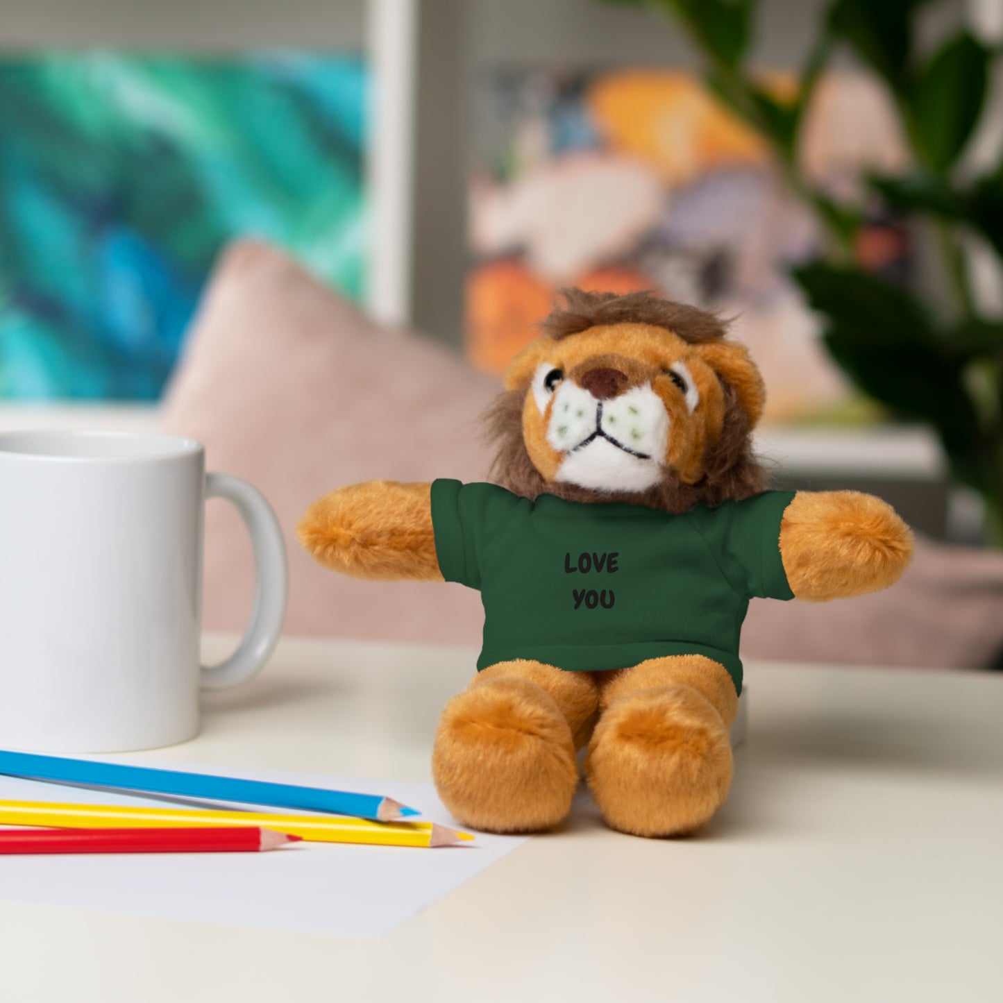 'Love You' Plush Animal with Tee — Cute & Cuddly Stuff with Support for your Home Team