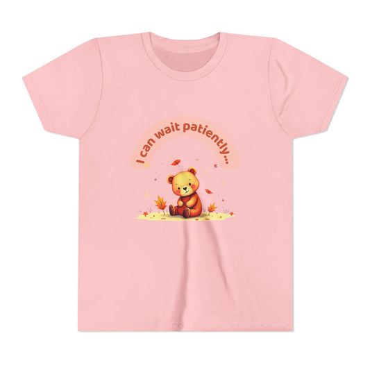 Youth Tee — Cute Bear "I Can Wait Patiently" Autumn Kids T‑Shirt