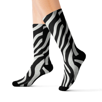 Fun Socks — Colorful Zebra Novelty Crew Socks