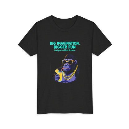 Youth Tee — “Big Imagination, Bigger Fun” | Quinn & Abel Adventure Gorilla T‑Shirt