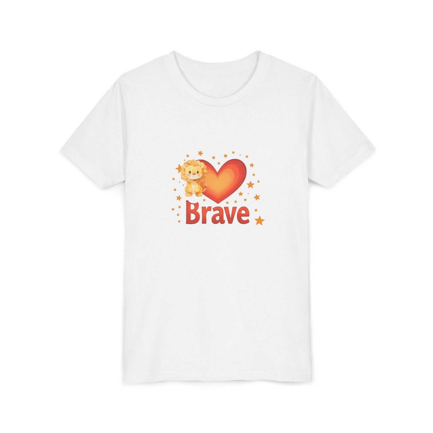 Affirmation Kids T‑Shirt – Brave Lion Heart – Back to School Confidence Youth Tee
