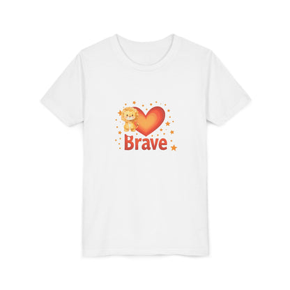 Affirmation Kids T‑Shirt – Brave Lion Heart – Back to School Confidence Youth Tee