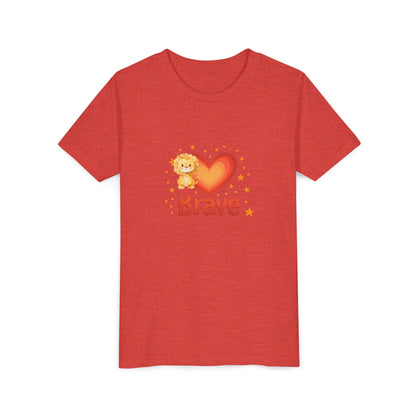 Affirmation Kids T‑Shirt – Brave Lion Heart – Back to School Confidence Youth Tee