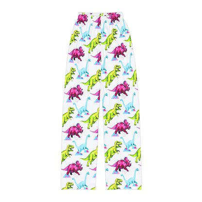 Kids dinosaur lounge pants — bright dino pattern playwear for imaginative adventures.