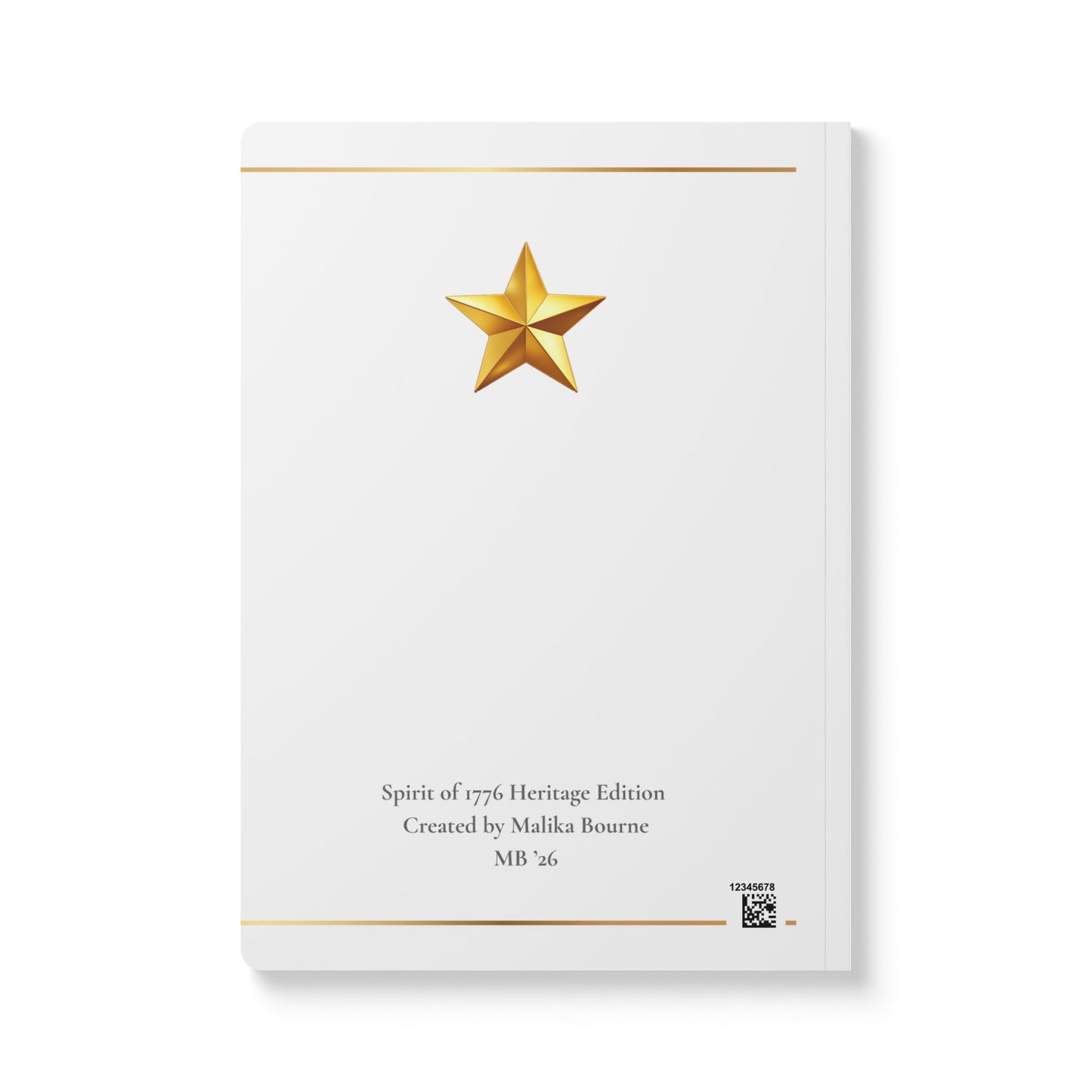 White product packaging with a gold star and text on a white background
