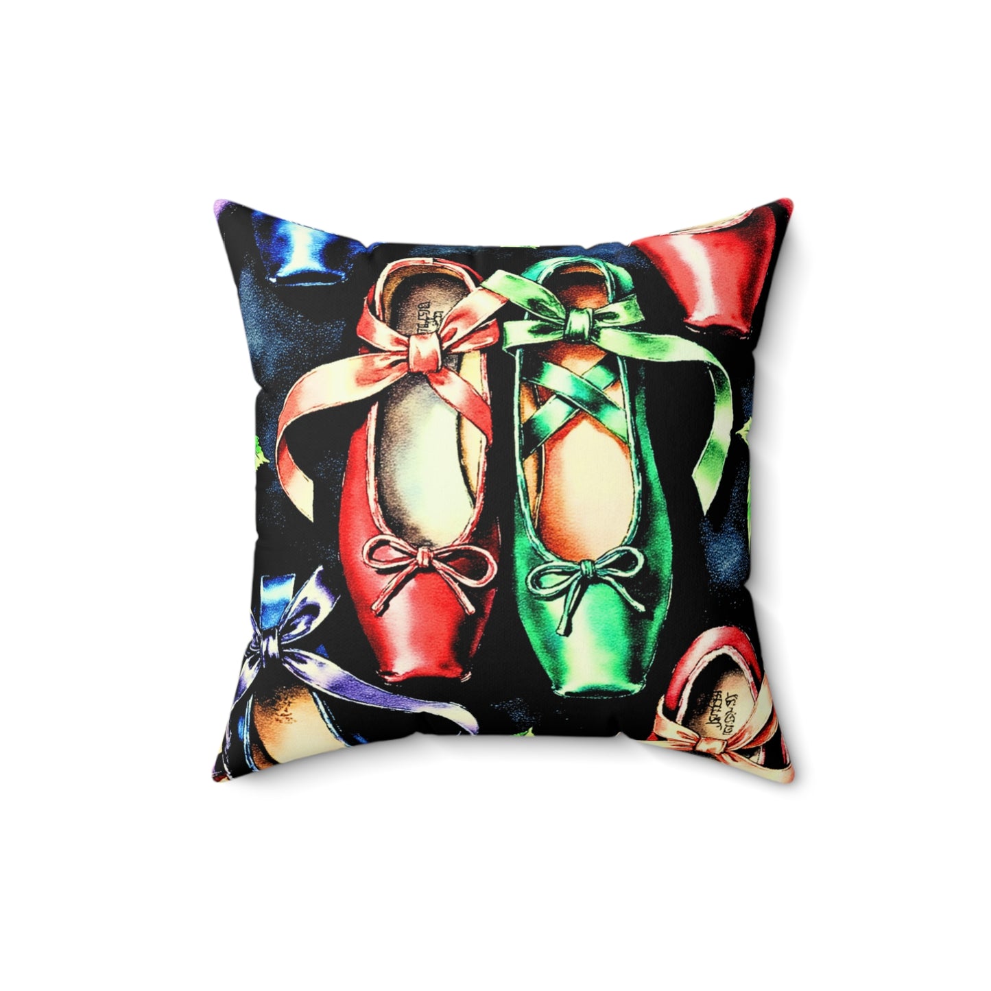 Pillow: Ballet Slippers Colorful Dance-Themed Decorative Cushion