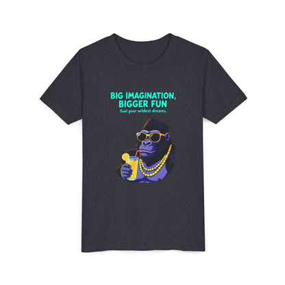Youth Tee — “Big Imagination, Bigger Fun” | Quinn & Abel Adventure Gorilla T‑Shirt