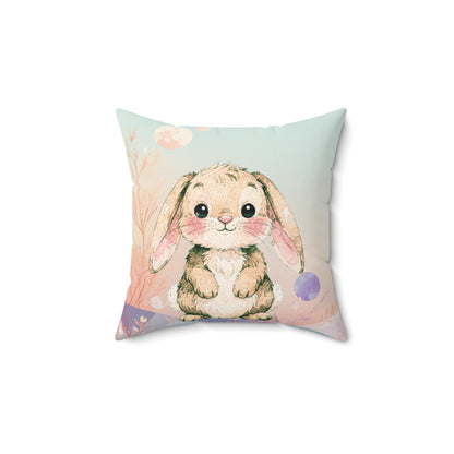 Pillow: Cute Bunny Pastel Nursery Decorative Cushion